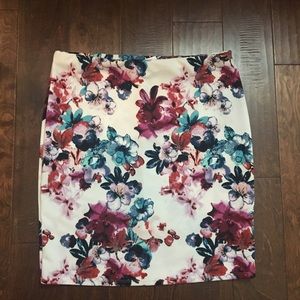 Charlotte Russe floral patterned skirt